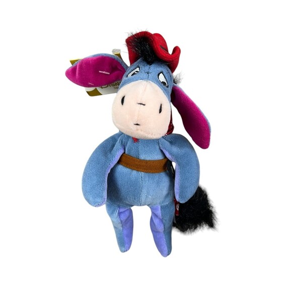 Disney Store Winnie the Pooh Cowboy Eeyore Bean Bag Plush Toy 9" With Tags - Picture 1 of 8